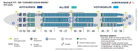 air france seat size.